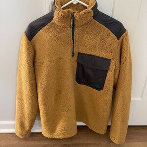The North Face Men's Medium High Pile Sherpa Pullover Fleece Jacket Brown